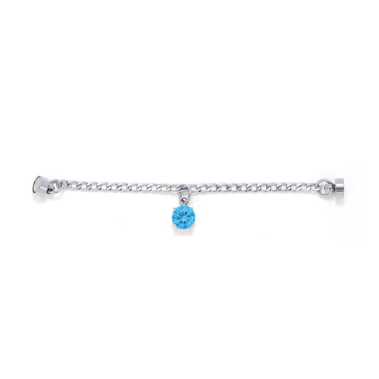 Weinglas-Charm Himmelblau in Silber, flach liegend – Glasmarker aus Edelstahl 304 mit Magnetverschluss von Tablemuse