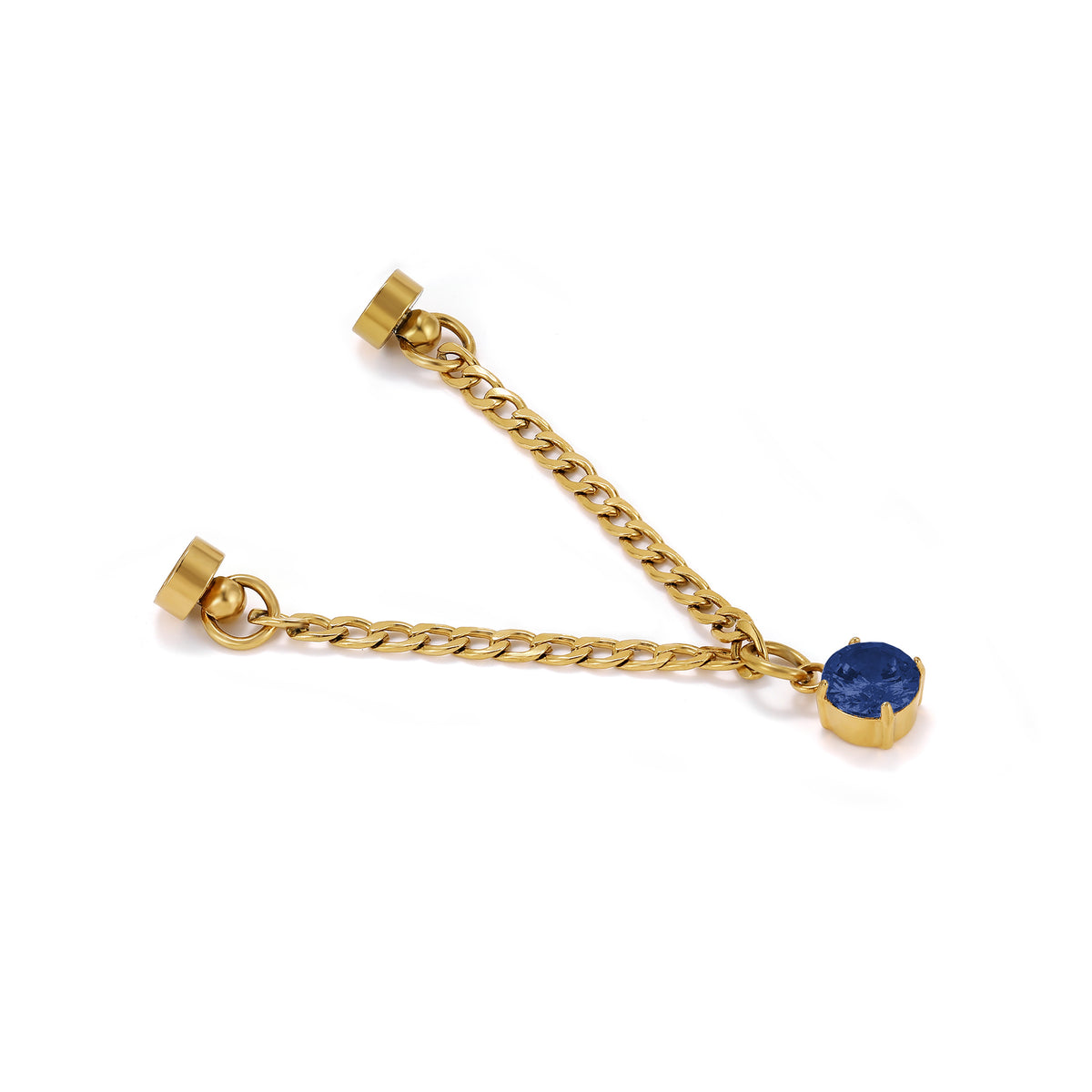 Weinglas-Charm Tiefblau in Gold, mit geöffnetem Magnetverschluss – Glasmarker aus Edelstahl 304 mit Magnetverschluss von Tablemuse