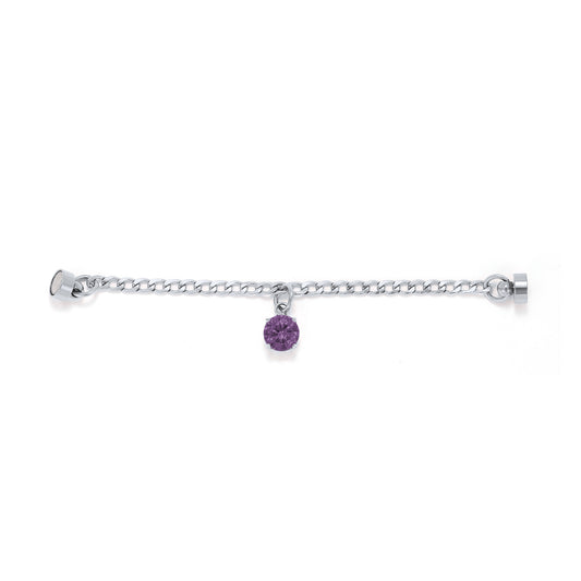 Weinglas-Charm Amethystviolett in Silber, flach liegend – Glasmarker aus Edelstahl 304 mit Magnetverschluss von Tablemuse
