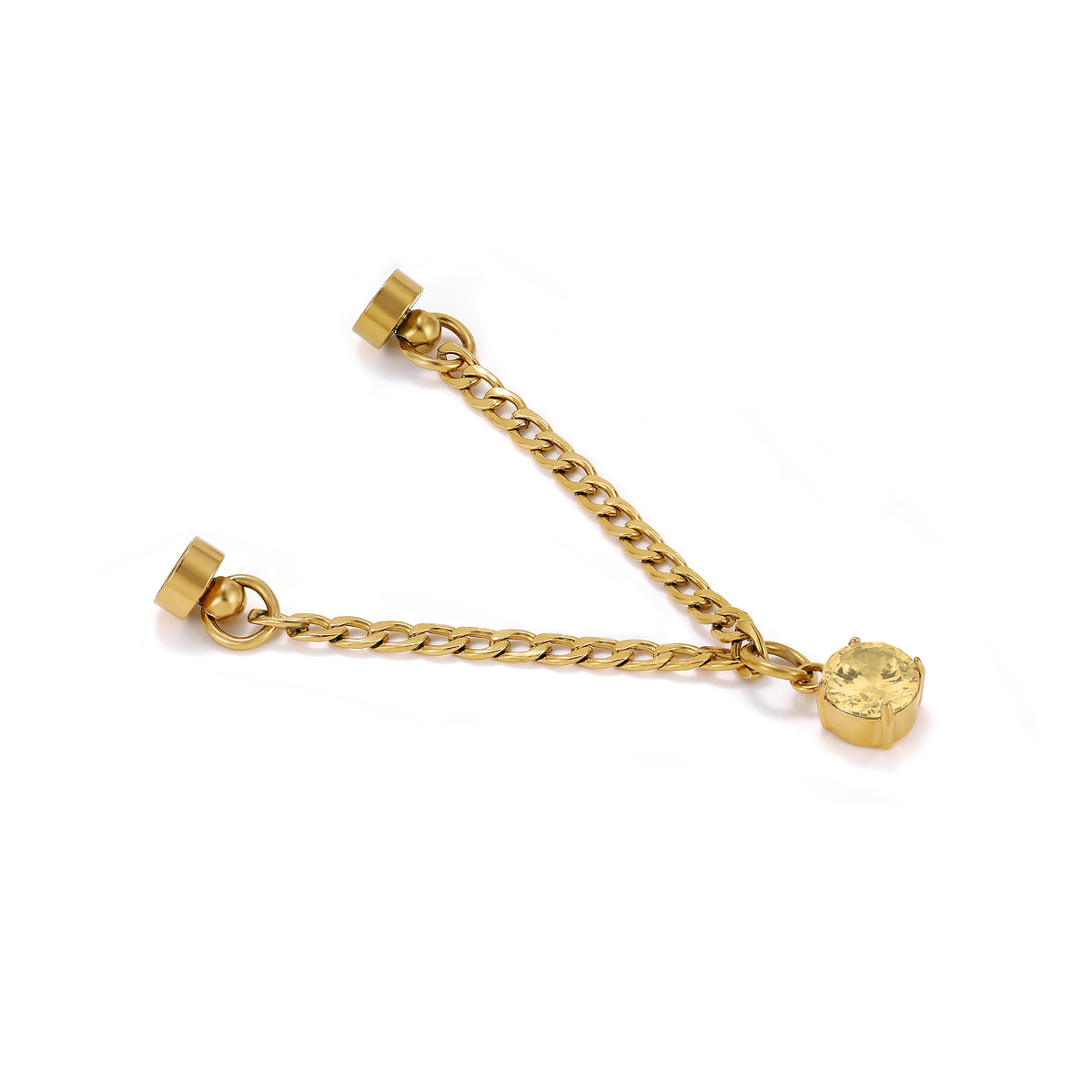 Weinglas-Charm Champagner in Gold, mit geöffnetem Magnetverschluss – Glasmarker aus Edelstahl 304 mit Magnetverschluss von Tablemuse