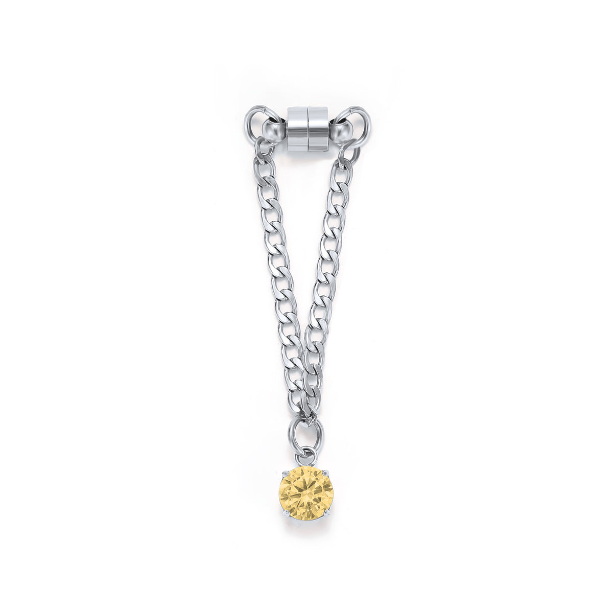 Weinglas-Charm Champagner in Silber – Glasmarker aus Edelstahl 304 mit Magnetverschluss von Tablemuse