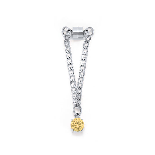 Weinglas-Charm Champagner in Silber – Glasmarker aus Edelstahl 304 mit Magnetverschluss von Tablemuse