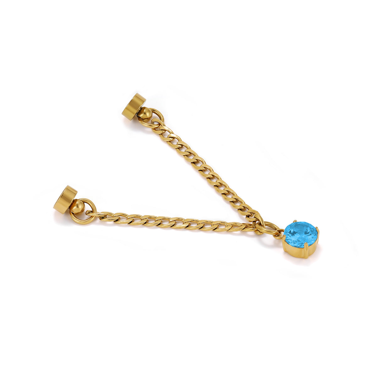 Weinglas-Charm Himmelblau in Gold, mit geöffnetem Magnetverschluss – Glasmarker aus Edelstahl 304 mit Magnetverschluss von Tablemuse