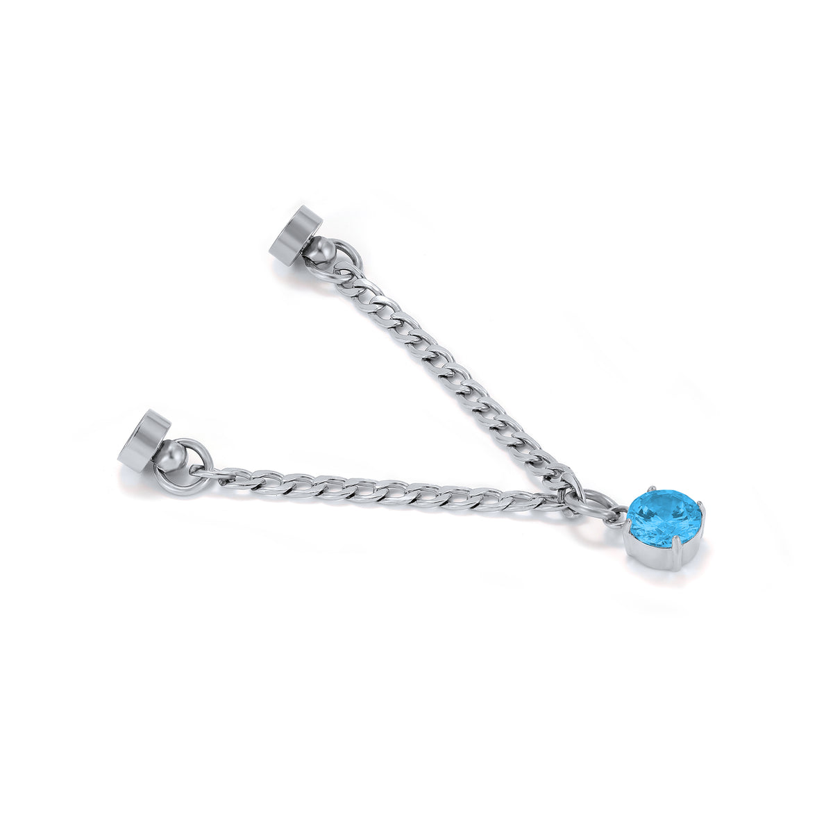 Weinglas-Charm Himmelblau in Silber, mit geöffnetem Magnetverschluss – Glasmarker aus Edelstahl 304 mit Magnetverschluss von Tablemuse