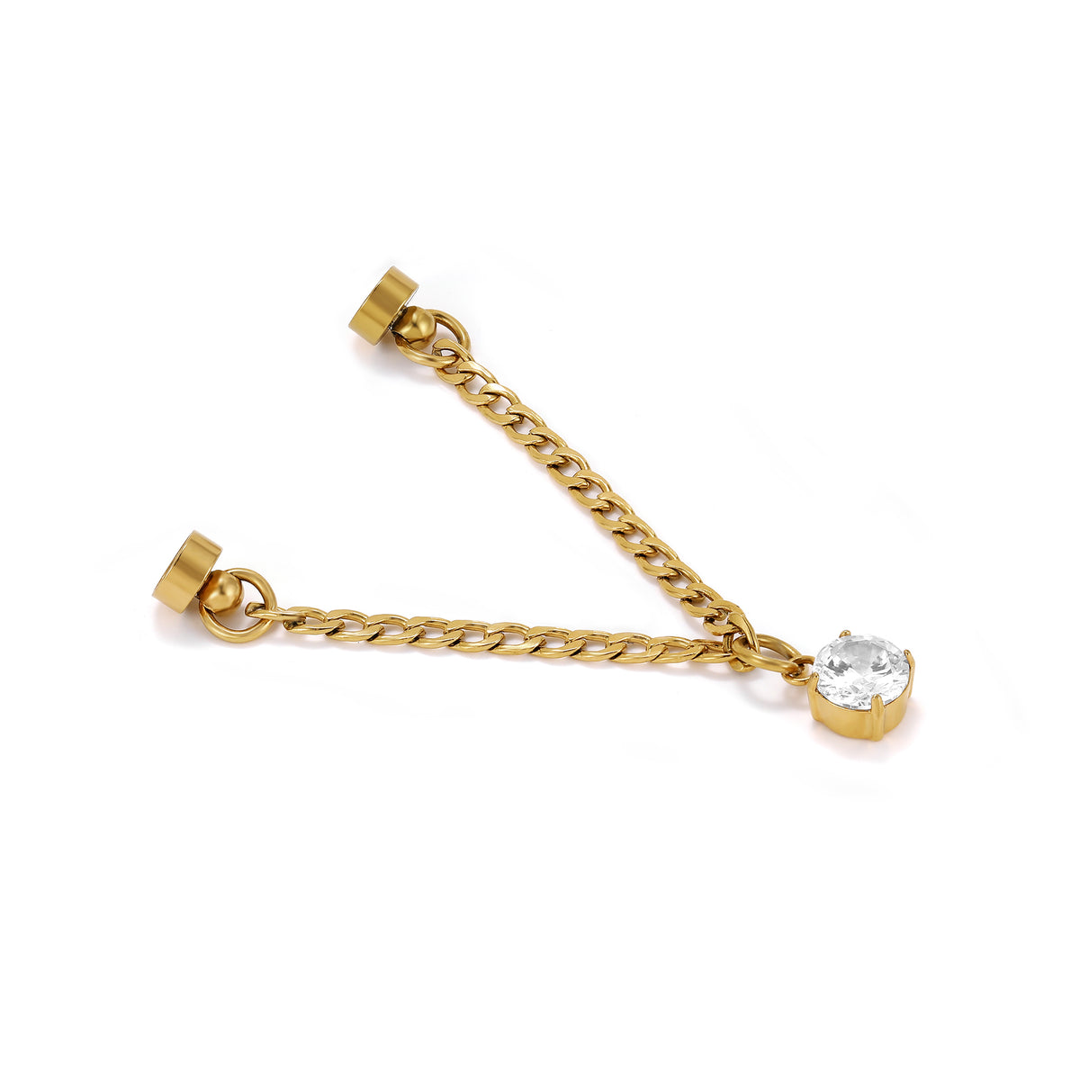 Weinglas-Charm Kristall in Gold, mit geöffnetem Magnetverschluss – Glasmarker aus Edelstahl 304 mit Magnetverschluss von Tablemuse