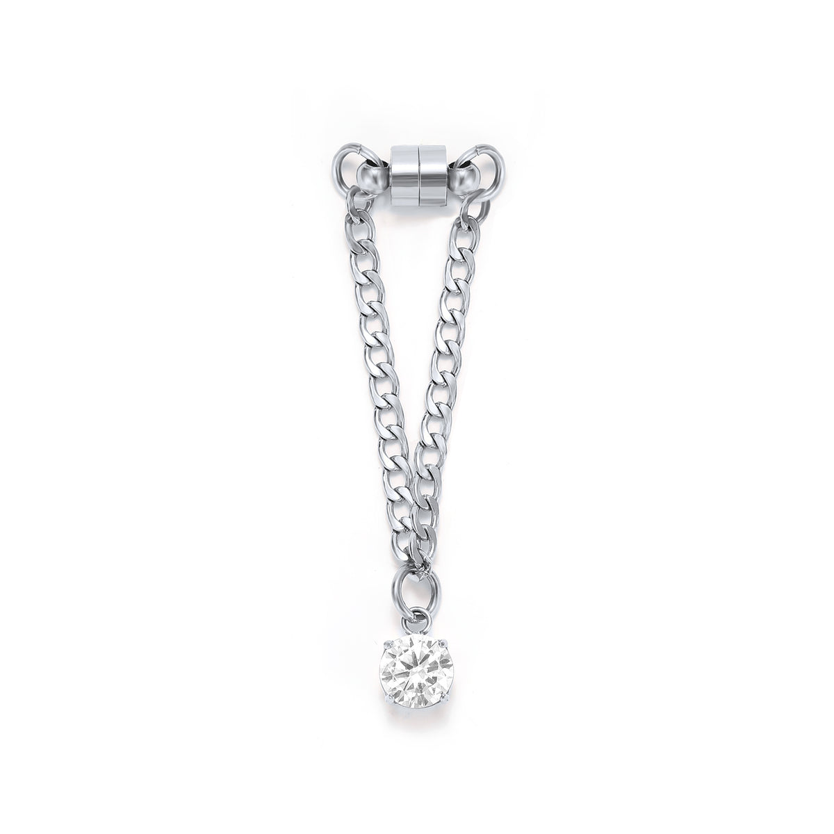 Weinglas-Charm Kristall in Silber – Glasmarker aus Edelstahl 304 mit Magnetverschluss von Tablemuse