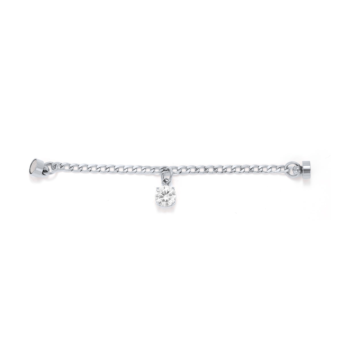 Weinglas-Charm Kristall in Silber, flach liegend – Glasmarker aus Edelstahl 304 mit Magnetverschluss von Tablemuse