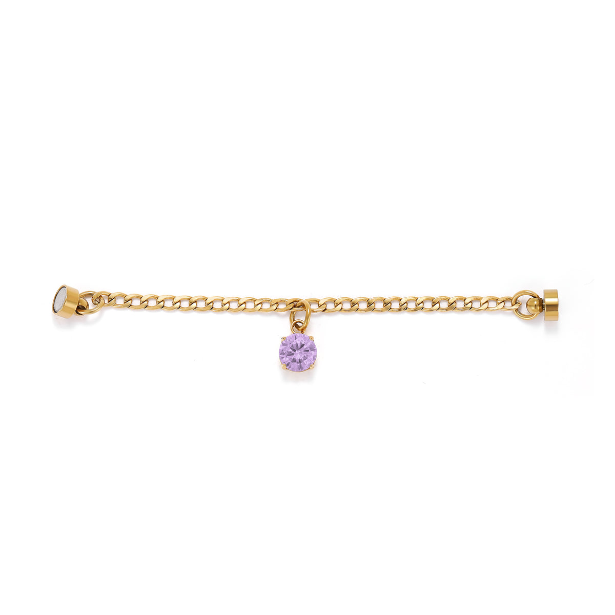 Weinglas-Charm Lavendel in Gold, flach liegend – Glasmarker aus Edelstahl 304 mit Magnetverschluss von Tablemuse