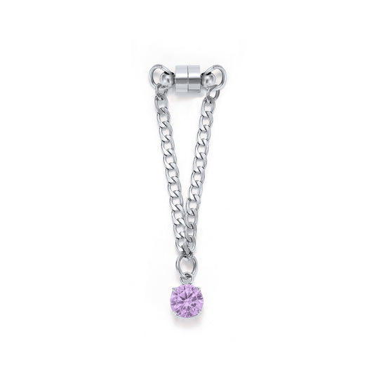 Weinglas-Charm Lavendel in Silber – Glasmarker aus Edelstahl 304 mit Magnetverschluss von Tablemuse