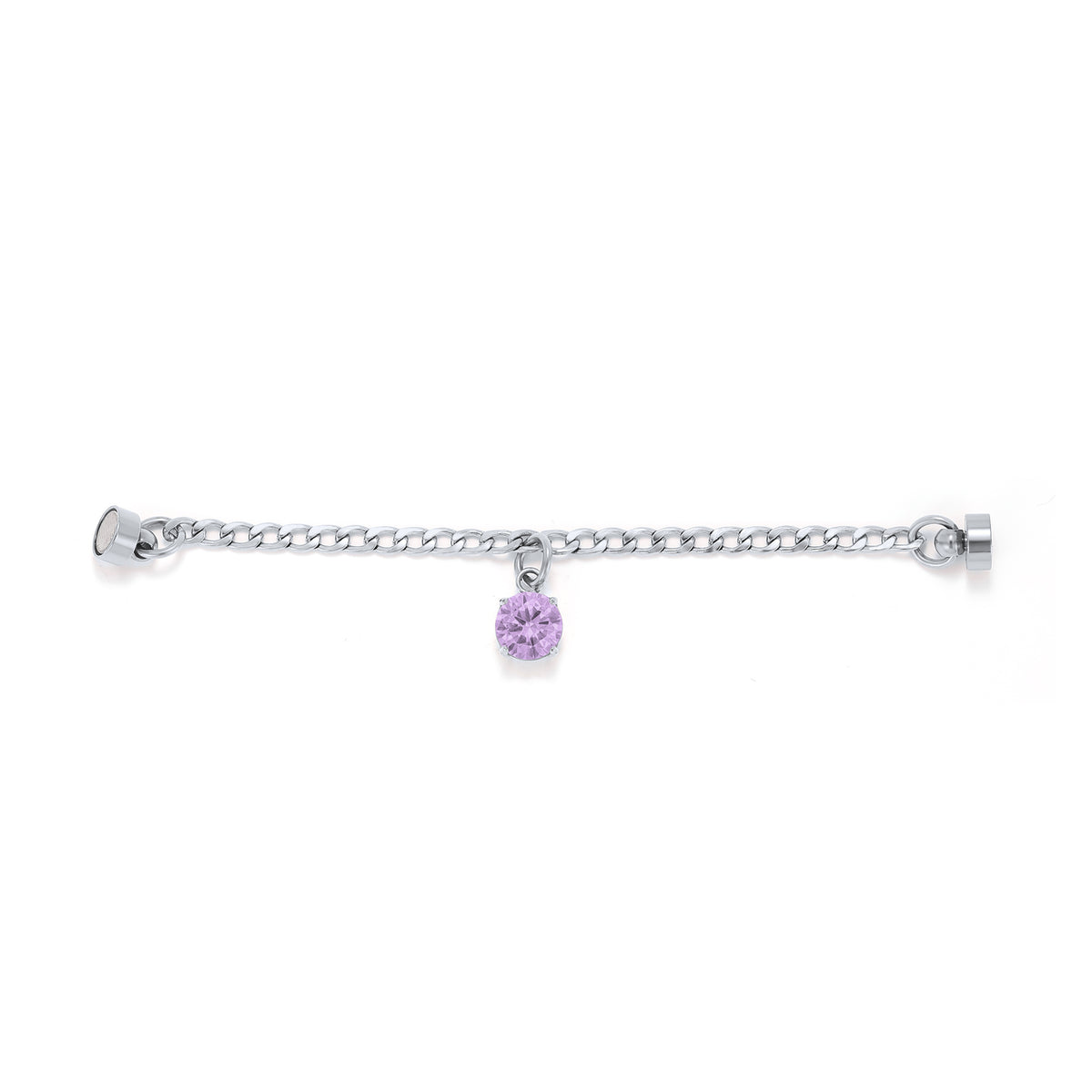 Weinglas-Charm Lavendel in Silber, flach liegend – Glasmarker aus Edelstahl 304 mit Magnetverschluss von Tablemuse