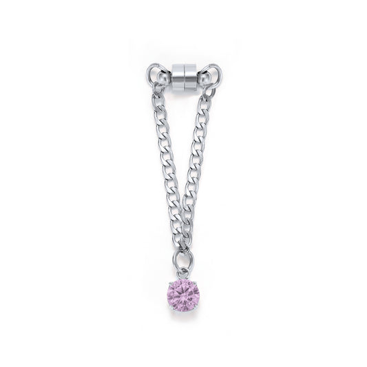 Weinglas-Charm Pastellrosa in Silber – Glasmarker aus Edelstahl 304 mit Magnetverschluss von Tablemuse