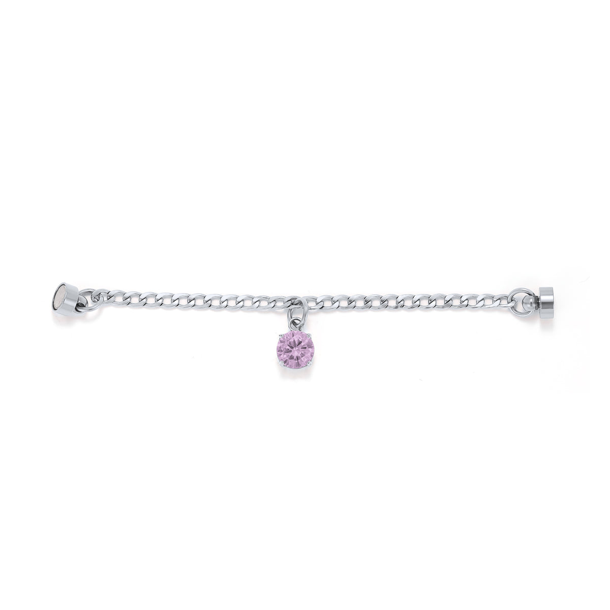 Weinglas-Charm Pastellrosa in Silber, flach liegend – Glasmarker aus Edelstahl 304 mit Magnetverschluss von Tablemuse