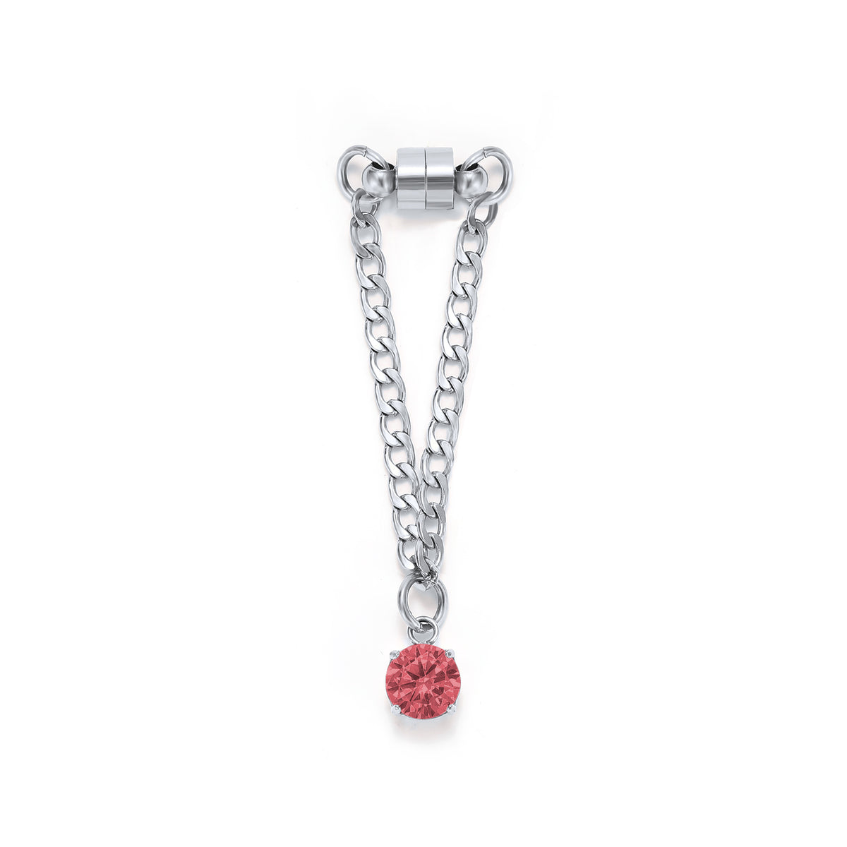 Weinglas-Charm Rose in Silber – Glasmarker aus Edelstahl 304 mit Magnetverschluss von Tablemuse