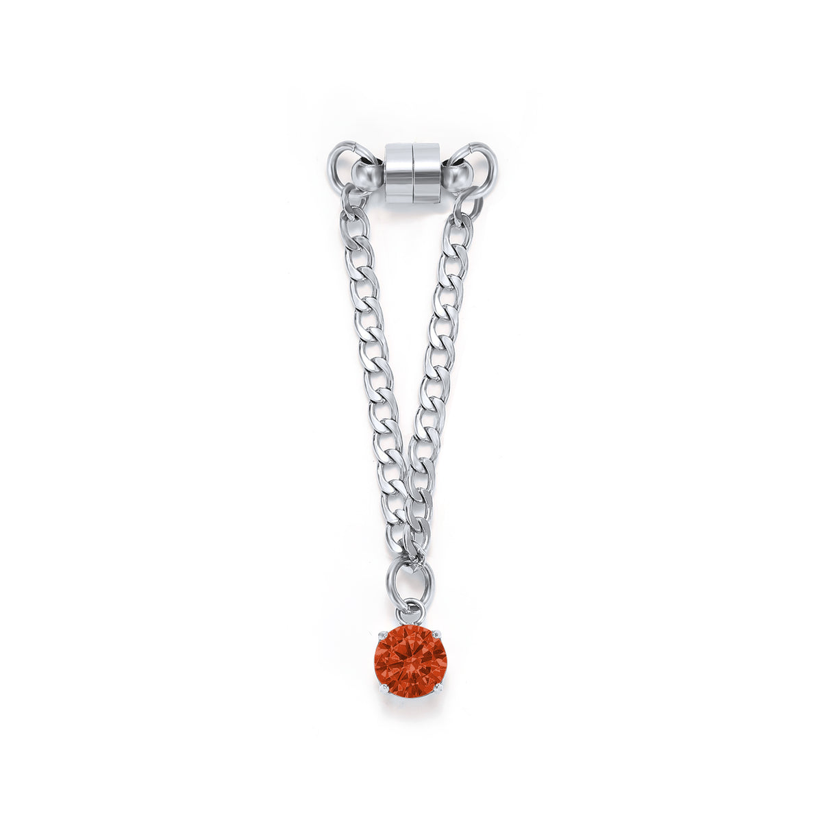 Weinglas-Charm Rubinrot in Silber – Glasmarker aus Edelstahl 304 mit Magnetverschluss von Tablemuse