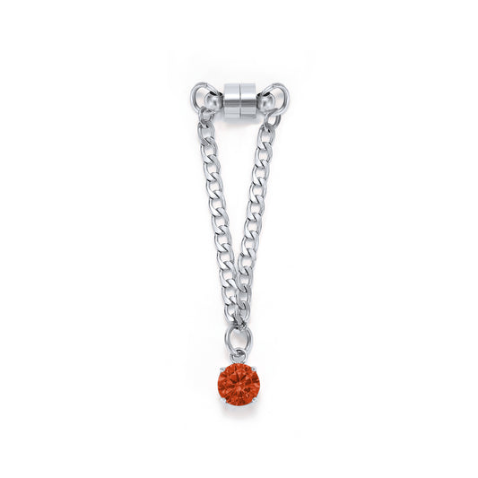 Weinglas-Charm Rubinrot in Silber – Glasmarker aus Edelstahl 304 mit Magnetverschluss von Tablemuse