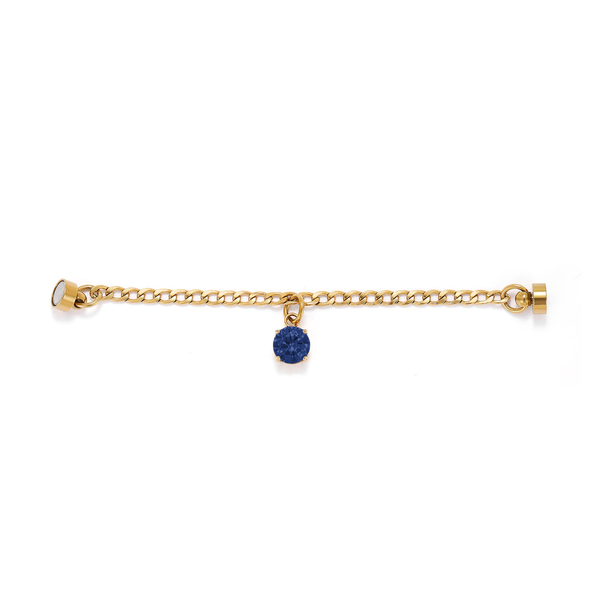Weinglas-Charm Tiefblau in Gold, flach liegend – Glasmarker aus Edelstahl 304 mit Magnetverschluss von Tablemuse