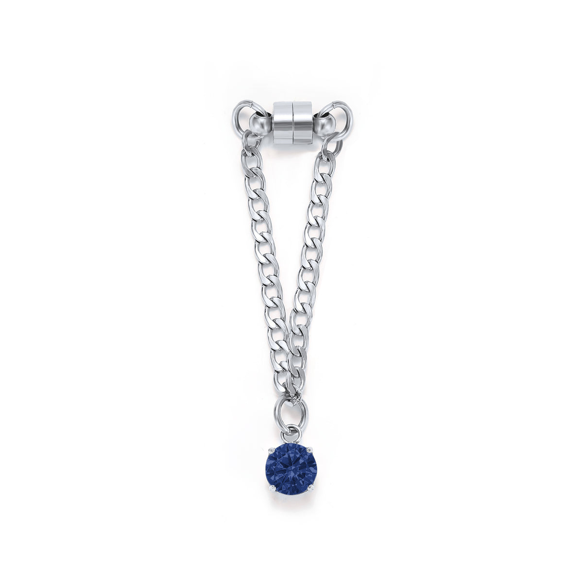 Weinglas-Charm Tiefblau in Silber – Glasmarker aus Edelstahl 304 mit Magnetverschluss von Tablemuse