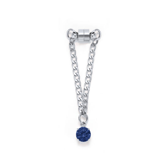 Weinglas-Charm Tiefblau in Silber – Glasmarker aus Edelstahl 304 mit Magnetverschluss von Tablemuse