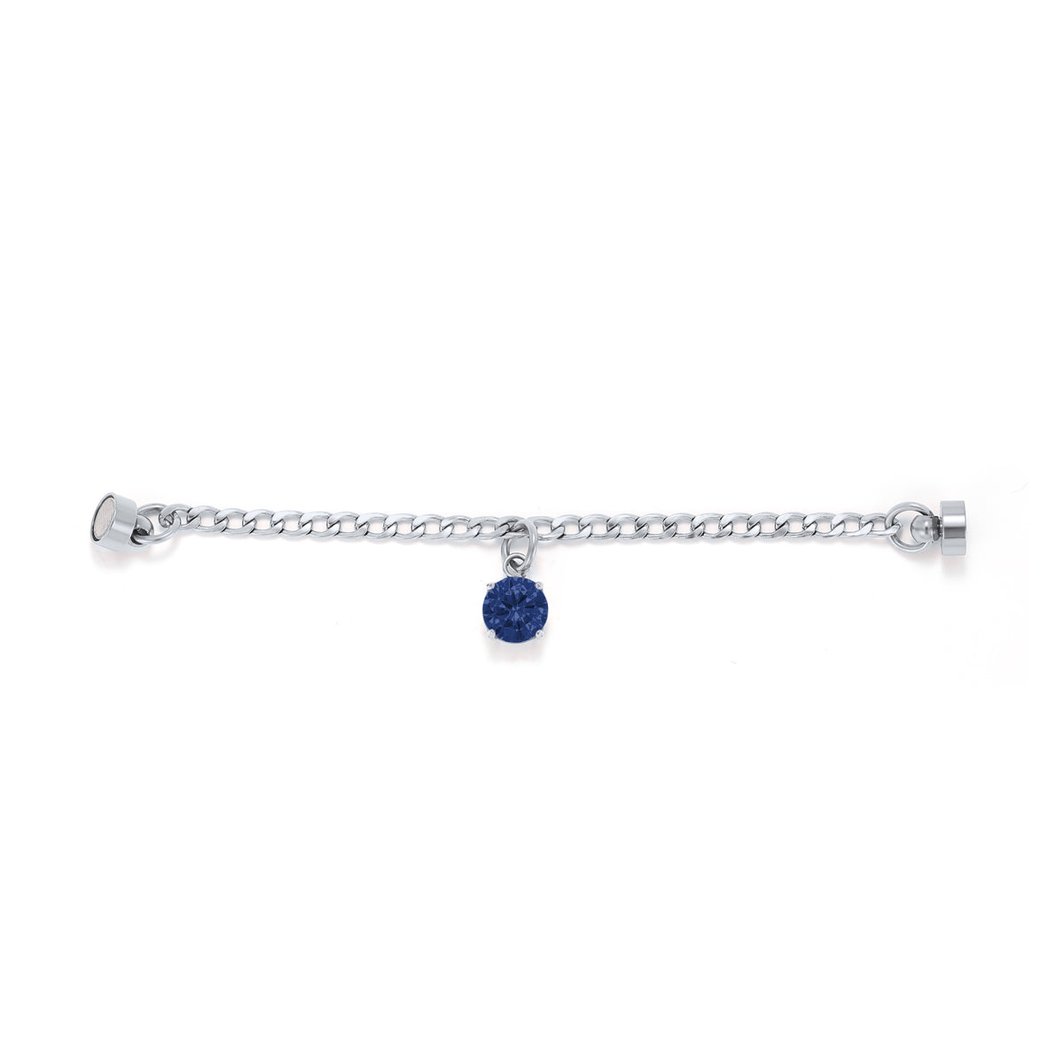 Weinglas-Charm Tiefblau in Silber, flach liegend – Glasmarker aus Edelstahl 304 mit Magnetverschluss von Tablemuse