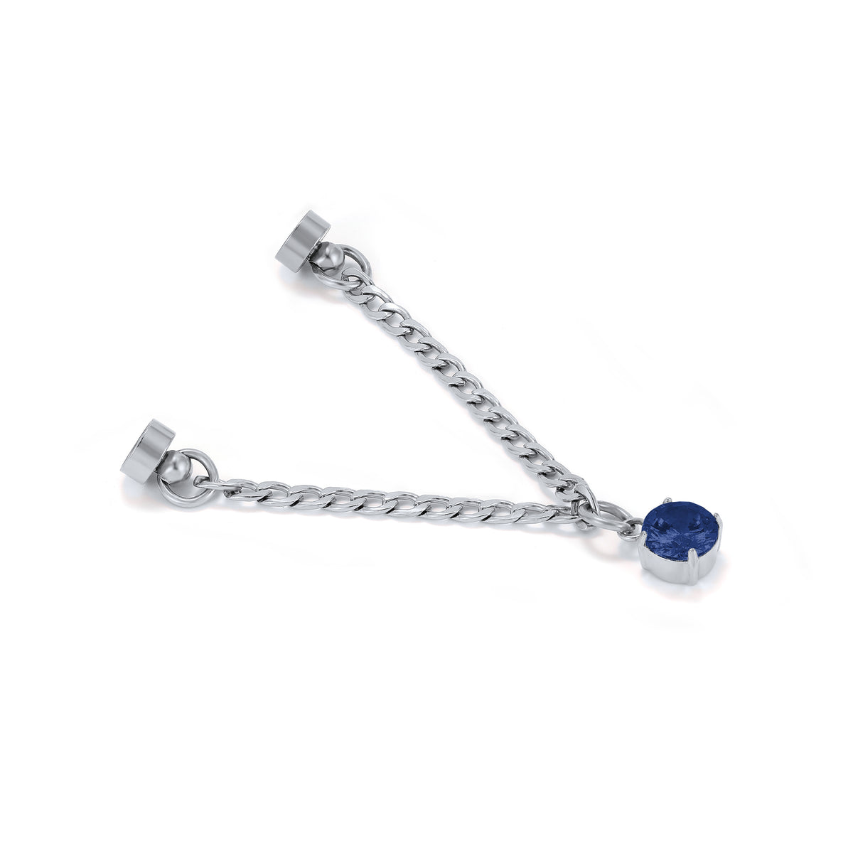 Weinglas-Charm Tiefblau in Silber, mit geöffnetem Magnetverschluss – Glasmarker aus Edelstahl 304 mit Magnetverschluss von Tablemuse